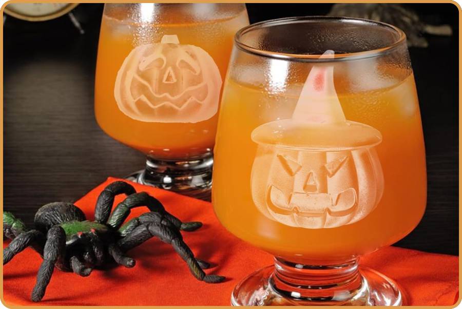 IMAGEN - halloweenesco - Kamehame - Molde para cubitos de hielo de calabaza de Halloween, fantasma divertida forma de calabaza para whisky cóctel cerveza - 02