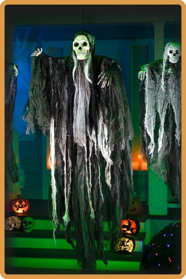 IMAGEN halloweenesco decoracion halloween casa Joyin Juego de 3 fantasmas colgantes de esqueleto de Halloween 02