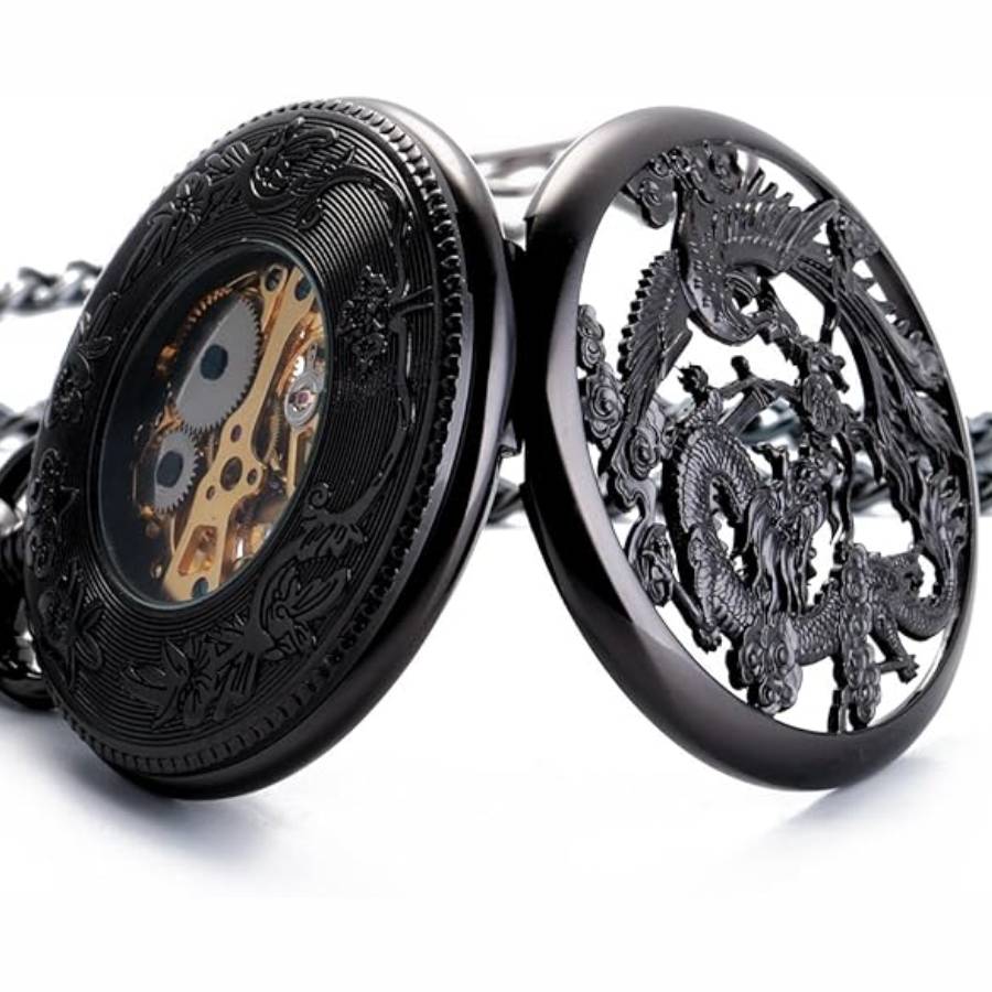 IMAGEN - halloweenesco - reloj de bolsillo - ManChDa - Relojes mecánicos antiguos de bolsillo para hombre - 06