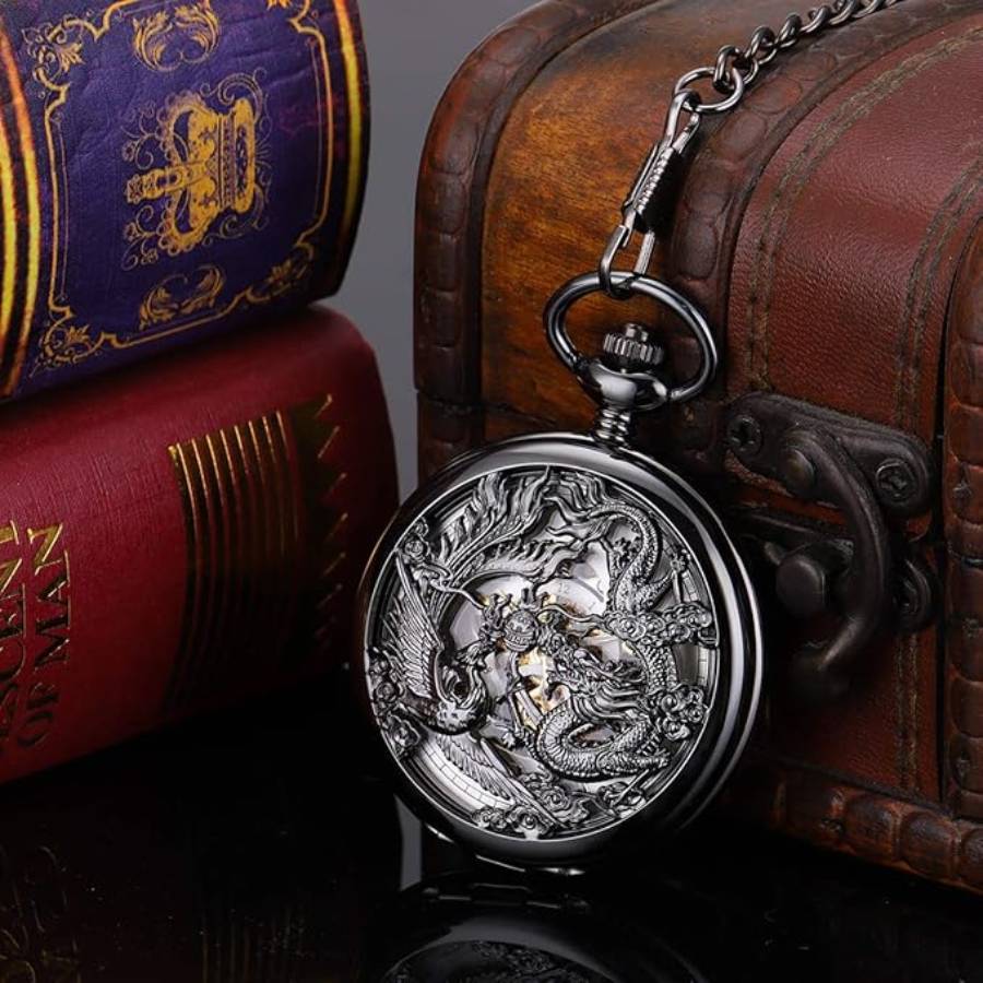 IMAGEN - halloweenesco - reloj de bolsillo - ManChDa - Relojes mecánicos antiguos de bolsillo para hombre - 07