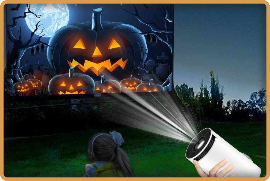 IMAGEN halloweenesco Mini Proyector Portatil para exteriores e interiores 04