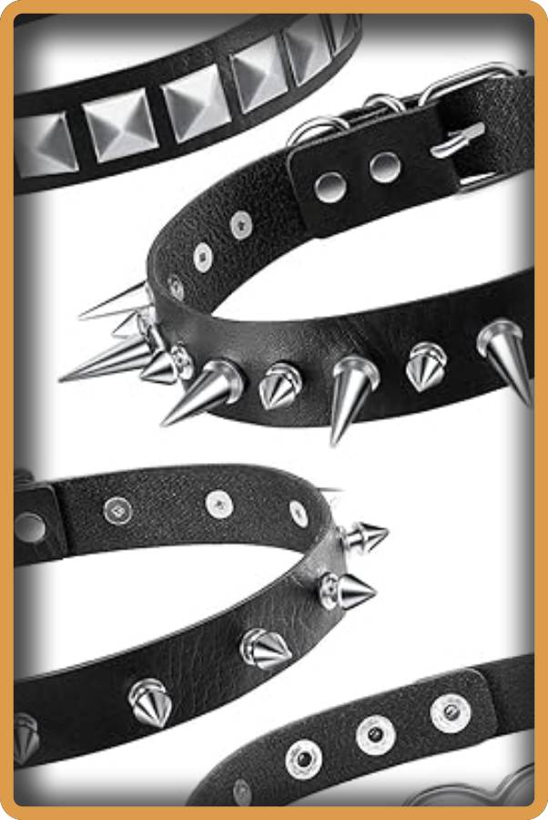 IMAGEN - halloweenesco - V2 - Collar de Hombre - Gargantillas de Punk Genial de Mujeres Hombres Gargantilla de Motociclista con Forma de Corazón Gótica de Halloween - 05