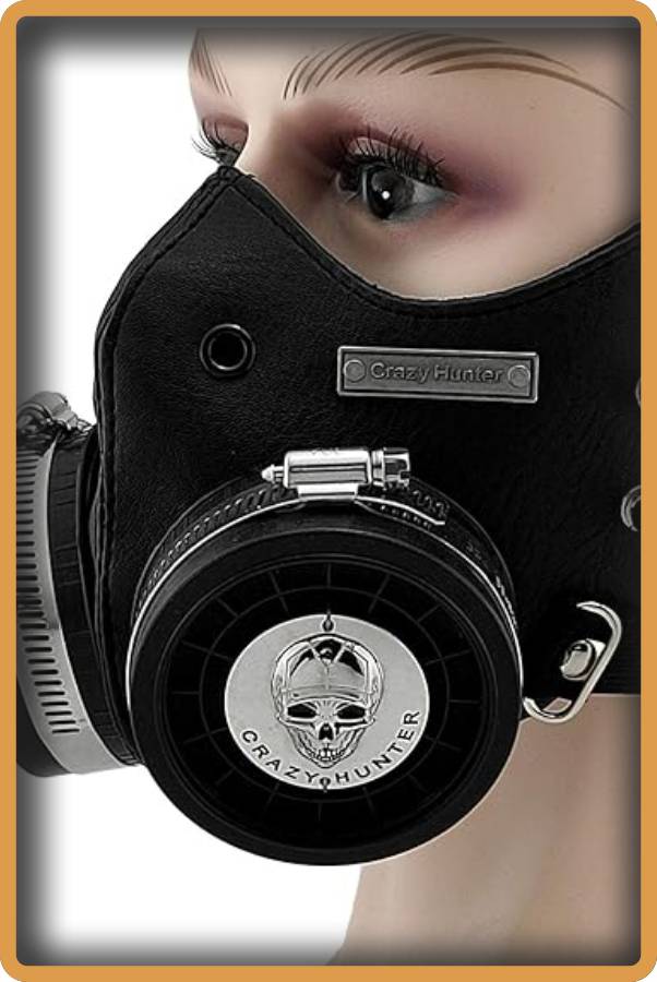 IMAGEN - halloweenesco - V2 - Máscara de Gas Steampunk - máscaras steampunk - Steampunk - Máscara de calavera para cosplay para hombres y mujeres - 05