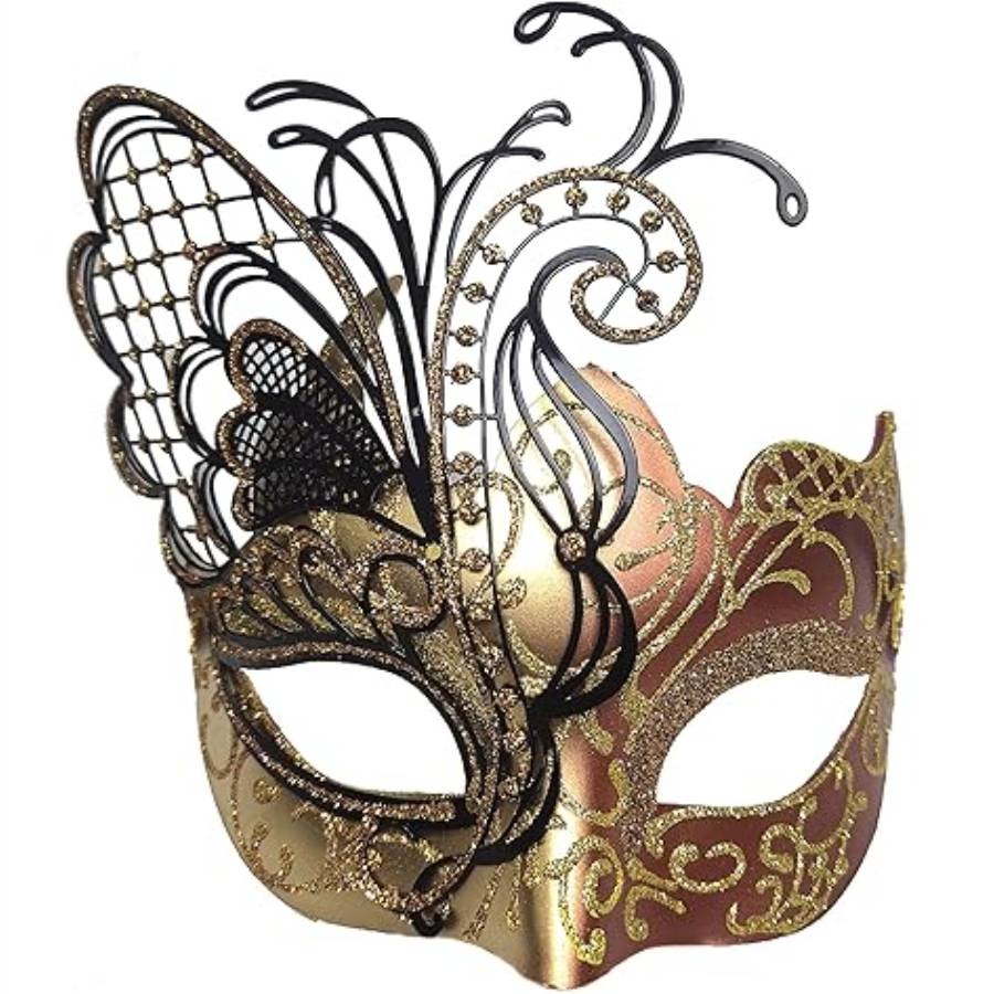 IMAGEN - halloweenesco - V2 - Mascara de Halloween para Mujer - Ubauta Various Butterfly Rhinestone Metal Venetian Women Mask for Masquerade Sexy Costume Ball Wedding - 06