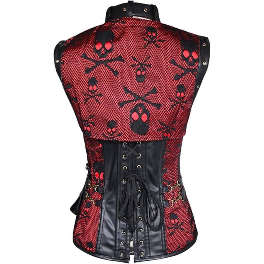 IMAGEN - halloweenesco - V2 - Ropa Steampunk para Mujer - Charmian Steampunk - Corsé retro clásico con diseño de espiral para mujer - 09