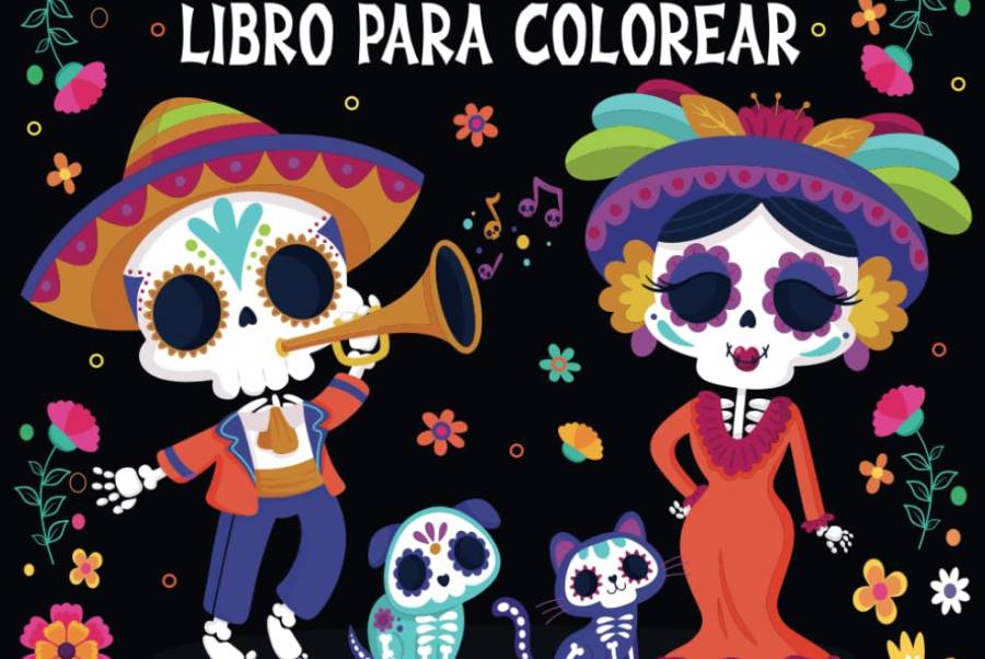 IMAGEN - halloweenesco - V2 - celebración de día de muertos - Explicarle el Día de Muertos a las Niñas y Niños - Libros - Día De Los Muertos Libro Para Colorear - 05