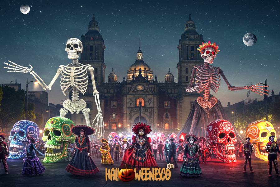 IMAGEN - halloweenesco - V2 - el día de los muertos en México - celebración de día de muertos - Cómo es el Día de Muertos en el Zócalo de la Ciudad de México - 05