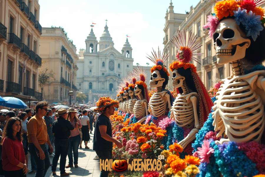 IMAGEN - halloweenesco - V2 - el día de los muertos en México - celebración de día de muertos - Cómo es el Día de Muertos en el Zócalo de la Ciudad de México - 12