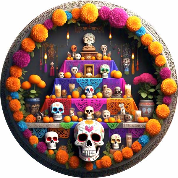 IMAGEN - halloweenesco - V2 - el día de los muertos en México - celebración de día de muertos - La Ofrenda y El Altar para Día de Muertos - 05