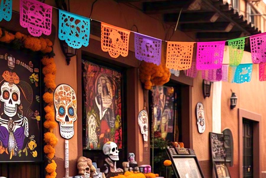 IMAGEN - halloweenesco - V2 - el día de los muertos en México - celebración de día de muertos - colgantes para decoración - 05