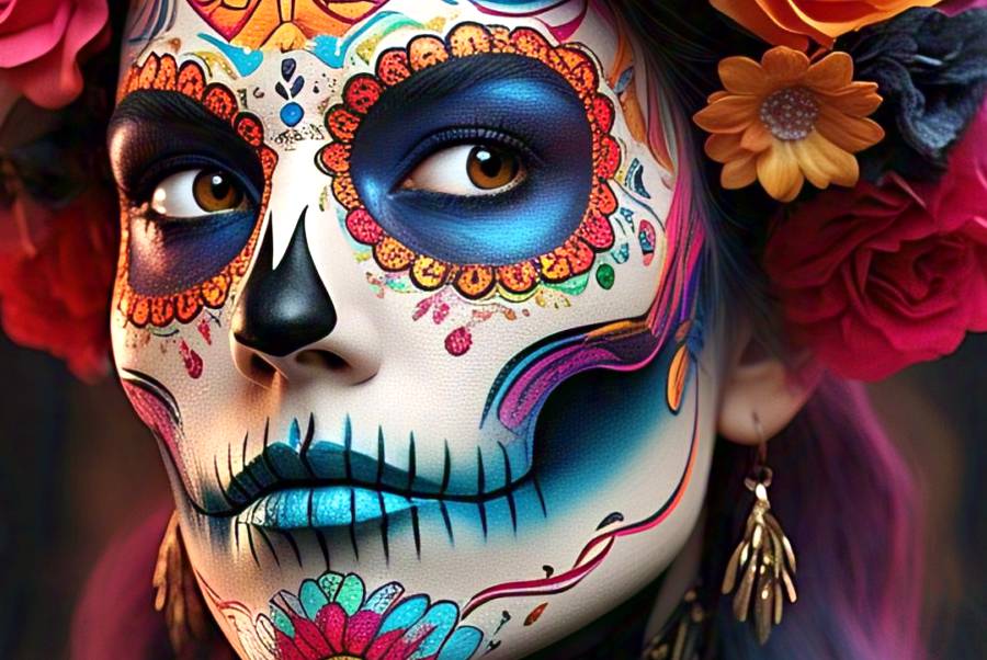 IMAGEN - halloweenesco - V2 - el día de los muertos en México - celebración de día de muertos - maquillaje para dia de muertos - 05