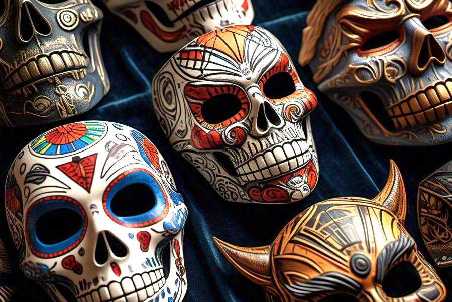 IMAGEN - halloweenesco - V2 - el día de los muertos en México - celebración de día de muertos - mascaras para disfraz - 05