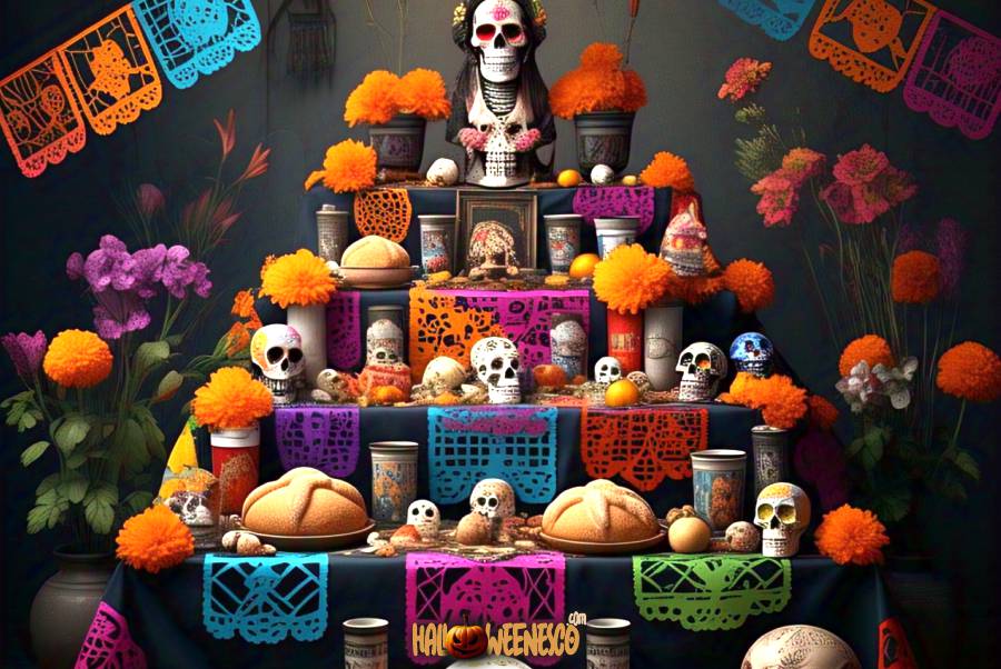 Altar de Día de Muertos 🕯️💀🌼 ¡El Encuentro Místico con el Más Allá! 48 IMAGEN - halloweenesco - V2 - Altar de Muertos - Altar de Día de Muertos - ofrenda dia de los muertos - 06