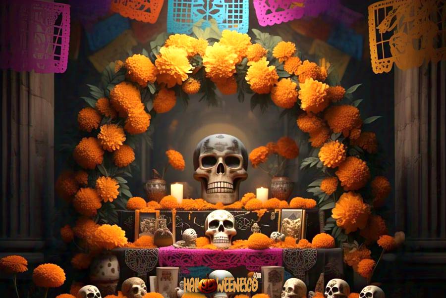 IMAGEN - halloweenesco - V2 - Arco de cempasúchil - arco de dia de muertos - Cómo Hacer el Arco del Altar de Muertos - 05