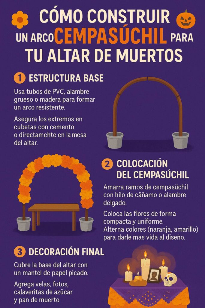 IMAGEN - halloweenesco - V2 - Arco de cempasúchil - arco de dia de muertos - Infografia - Cómo Hacer un Arco de Día de Muertos - 08