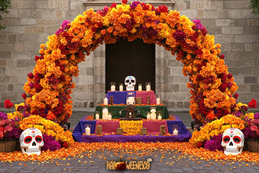 IMAGEN - halloweenesco - V2 - Arco de cempasúchil - arco de dia de muertos - arco para ofrenda de dia de muertos - 05