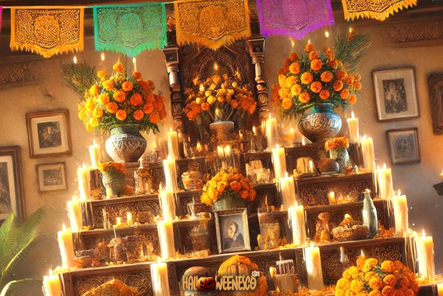 ¡Descubre el Misterio! 🔥💀 ¿Altar de Muertos de 7 Niveles y su Significado? 40 IMAGEN - halloweenesco - V2 - Niveles del Altar de Muertos - Qué significan los 7 pisos de altar de muertos - altar de muertos de 6 niveles - 05