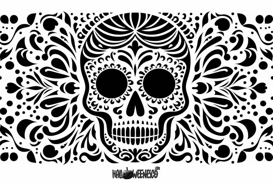 El Arte y el Misterio del Papel Picado de Día de Muertos 🌟 🎉 ¡Conoce Cada Detalle! 52 IMAGEN - halloweenesco - V2 - Papel Picado de Dia de Muertos - como hacer papel picado para dia de muertos - Plantilla - 10