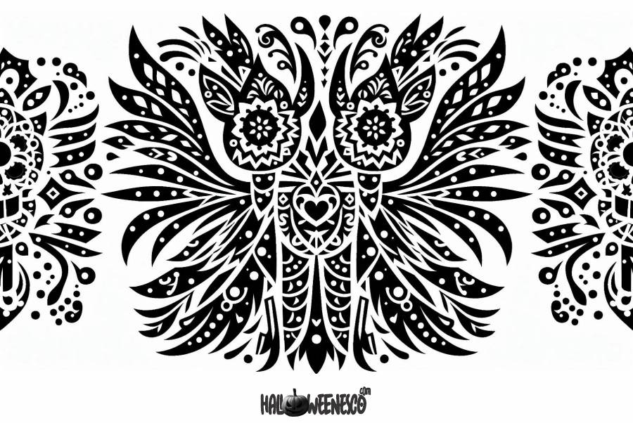 El Arte y el Misterio del Papel Picado de Día de Muertos 🌟 🎉 ¡Conoce Cada Detalle! 47 IMAGEN - halloweenesco - V2 - Papel Picado de Dia de Muertos - como hacer papel picado para dia de muertos - Plantilla - 15