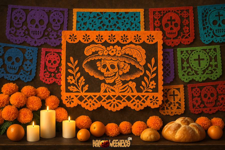 El Arte y el Misterio del Papel Picado de Día de Muertos 🌟 🎉 ¡Conoce Cada Detalle! 35 IMAGEN - halloweenesco - V2 - Papel Picado de Dia de Muertos - que significa el papel picado en el altar de muertos - 07