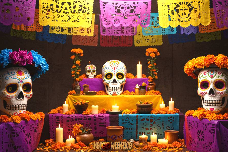 El Arte y el Misterio del Papel Picado de Día de Muertos 🌟 🎉 ¡Conoce Cada Detalle! 37 IMAGEN - halloweenesco - V2 - Papel Picado de Dia de Muertos - que significa el papel picado en el altar de muertos - 09
