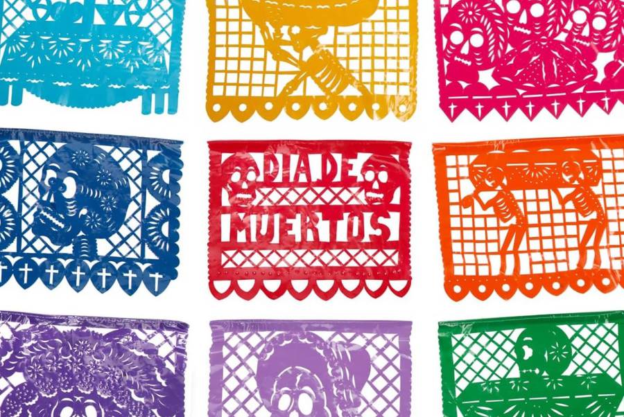 IMAGEN - halloweenesco - V2 - Calaveras para Altar de Muertos - calaveras para ofrenda - Productos - Set de papel picado multicolor - 05