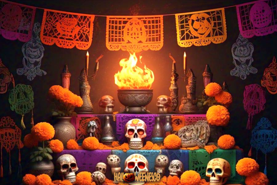 IMAGEN - halloweenesco - V2 - Vela Día de Muertos - las velas en el altar de muertos - que significa el fuego en el altar de muertos - 08